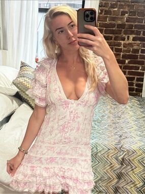 Fillyboo Neverland Delicate Pink Floral Ruffle Mini Dress